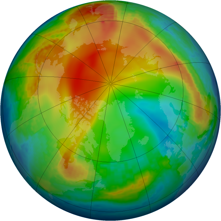 Arctic ozone map for 03 January 2002